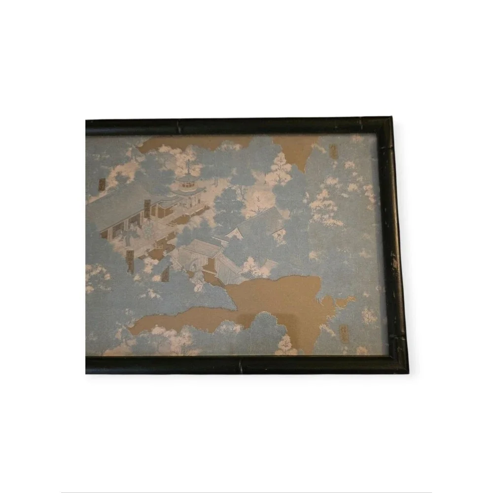 Metropolitan Museum of Art Vintage Japanese Screen Wall Decor Framed Art 14x7.5